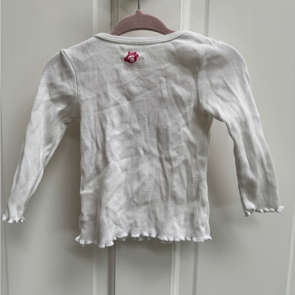 Okie Dokie 12M Girl White Be Careful I’m Pretty Sharp Long Sleeve Tee Blouse - Picture 5 of 5